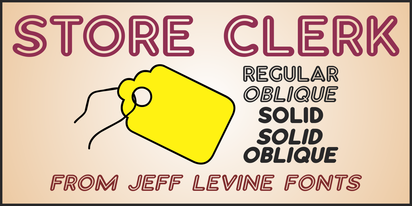 Ejemplo de fuente Store Clerk JNL Solid Oblique